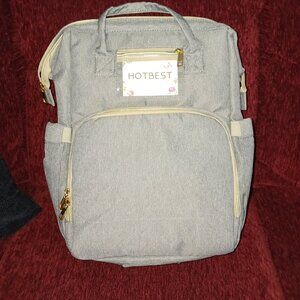 NWT HOTBEST 3 in 1 Backpack Diaper Bag Gray